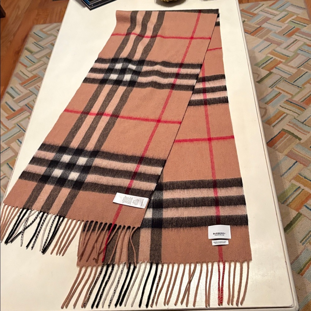 Burberry Cashmere Scarf made in Scotland (NWT)  74” includes shopping bag - Picture 6 of 8